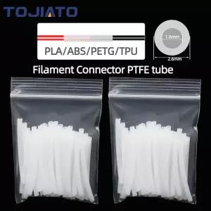 20-80pcs 3d 프린터 액세서리 1.75MM 필라멘트 용접기 커넥터 조이너 PTFE 튜브 스플라이서 용접