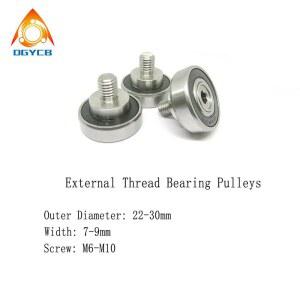 호환 1pcs OD 28mm 외부 스레드 베어링 풀리 6001RS 나사 M8 JS600128-8C5L10M8 금속 가이드 휠 28mm 볼트 베어링 롤러