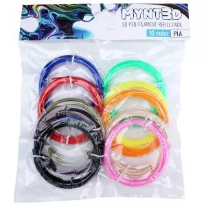 MYNT3D PLA 3D 펜 필라멘트 리필 팩(각 색상 10개 3m)