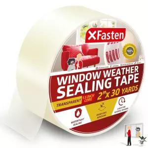 겨울용 XFasten 2인치 x 30야드 1.5인치 코어용 윈도우 테이프 잔여물 없는 날씨 밀봉 드래프트 스토퍼 및
