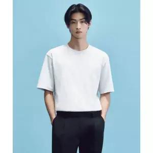 MUSINSA STANDARD [쿨탠다드] 릴렉스 핏 크루 넥 티셔츠 [멜란지 라이트 그레이]