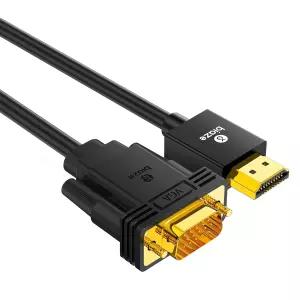 6피트 HDMI-VGA 케이블 - 노트북 TV 박스 PS4 모니터 프로젝터용 1080P HD 비디오 컨버터 코드(블랙 180만)