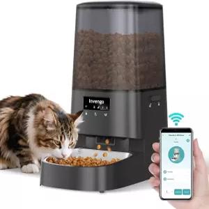 앱 제어 기능이 있는 자동 고양이 사료 공급기 작은 개를 위한 5L 디스펜서 2.4/5G Wi-Fi 프로그래머블