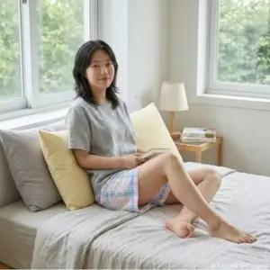 [갤러리아] 체크 이지웨어 여성 파스텔 실내복 반바지 3부하의(EZ1970B)