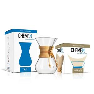 CHEMEX 번들 6컵 클래식 시리즈 100CT 필터 포장 정사각형
