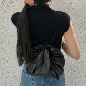 여행용 메이크업 파우치 복조리형 블랙 색상 복주머니파우치 보자기파우치 복조리파우치