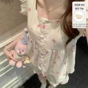 수피 면 여름 세트 캐릭터 잠옷세트 커플 민소매 잠옷 끈 JEN2