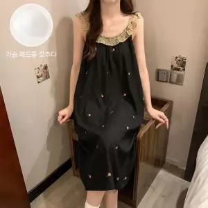 수피 여름 구름면 겉옷 커플 부드러운 홈스커트 고정 부착 패드 잠옷세트 잠옷 JEN2