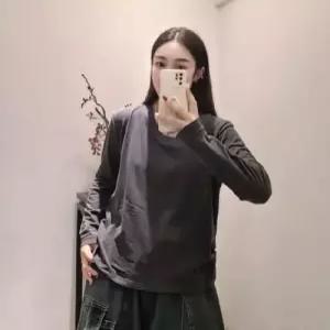 엘럽 여자 가을 아우터 브이넥 긴팔 톱 스마일 티셔츠 패치 브이넥티 원템3