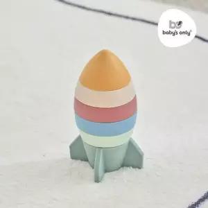 [하프클럽/브이와이]베이비온리 실리콘 쌓기놀이 로켓 탑쌓기 오팔