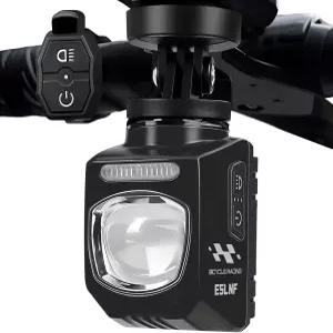야간 라이딩을 위한 자전거 조명 리모컨이 있는 차단선 1200루멘 USB 충전식 헤드라이트 도로용 방수 안전