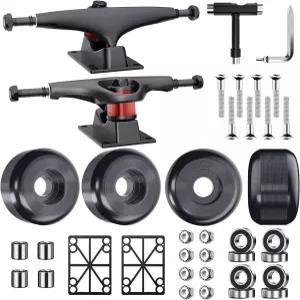 지즈모 스케이트보드 트럭 7.75-8인치 데크 휠 52mm 베어링 ABEC-9 패드 하드웨어 도구 콤보 스타터 세트