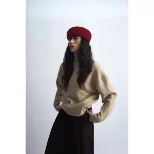ZARA 소프트 하이넥 니트 스웨터 - 베이지