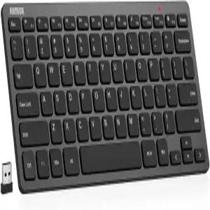 Arteck 2.4G 무선 키보드 울트라 슬림 및 컴팩트 미디어 핫키 포함 컴퓨터 데스크톱 PC 노트북 표면 스마트