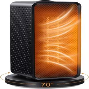 홈텔 우주 히터 실내용 70 휴대용 전기 진동 1200W 업그레이드 PTC 세라믹 침실 데스크톱 사무실 및 소형