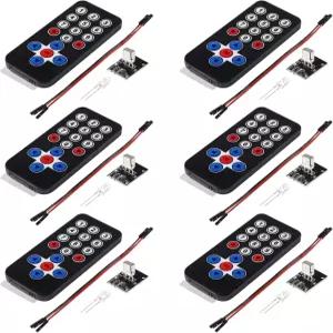 DWEII 6세트 아두이노 라즈베리 파이용 적외선 무선 리모컨 모듈 키트 DIY HX1838