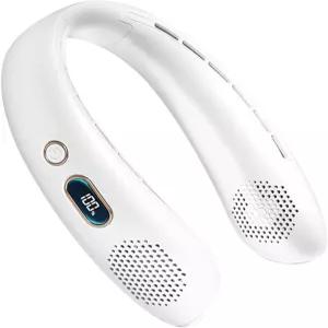 VEK 넥 팬 휴대용 블레이드리스 6000mAh 배터리 USB 충전식 LED 디스플레이 360 쿨링 웨어러블 개인용 3단