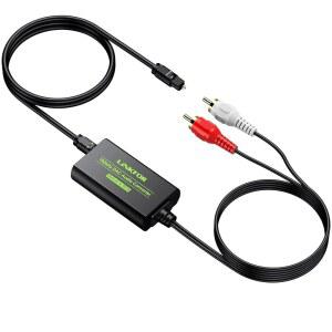 LiNKFOR 192kHz DAC 컨버터 디지털아날로그 디지털 광 SPDIF HDTV 블루레이 DVD 앰프RCA 남성용용 케이블이 있는 아날로그 스테레오 오디오 RCA L/R 어댑터 링크