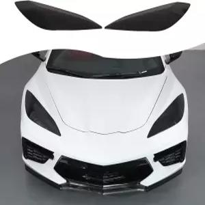 콜벳 C8 가오리 Z06 E-레이 2020-2025와 호환되는 대이클루 자동차 헤드라이트 커버 훈제 프론트 헤드램프