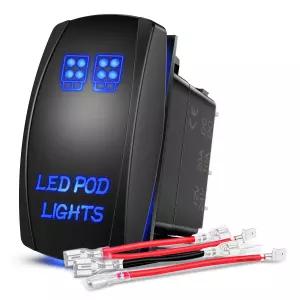 Nilight LED POD 라이트 로커 스위치 바 5핀 온/오프 20A/12V 10A/24V 자동차 트럭 RV용 점퍼 와이어 세트