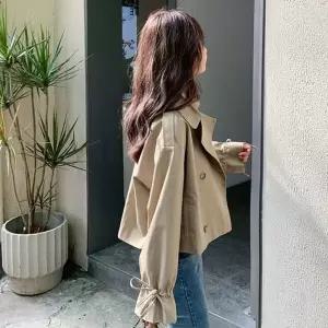 키작녀 숏기장 베이직 트렌치 코트 LEDRSIS130