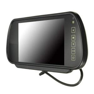 PONPY 7 TFT 컬러 LCD 화면 2 비디오 입력 차량 후방 미러 모니터 주차 DVD VCR 후진 카메라