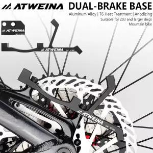 ATEWINA MTB 듀얼 디스크 브레이크 어댑터 키트 CNC 알루미늄 합금 포스트 마운트203mm 로터 및 오일 파이
