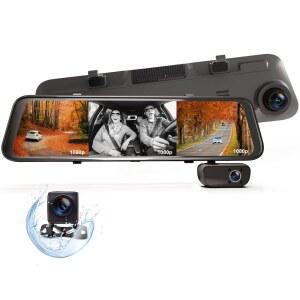 렉싱USA M3 3채널 1080p 미러 대시 캠 GPS 12인치 IPS 터치 스크린 야간 투시 주차 모니터 스트림 미디어 자동차 트럭 택시용