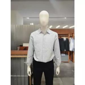 [갤러리아] 25 S/S 본 썸머 스트라이프 코튼 서커 캐쥬얼 블루셔츠 BNESBA638
