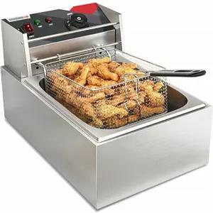 식당 및 가정용 온도 조절 기능이 있는 상업용 전기 딥 팻 프라이어 조리대 오일 2 500W 스테인리스 스틸