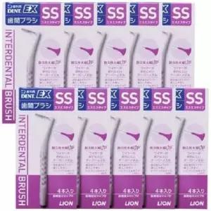 핑크 SSSS [치교정 덴트 딥클렌징] EX 4pcs 6개 치교정 딥클렌징 치간 40입 브러쉬 블루 라이온 SSS [치교정 보조 딥클렌징] 극세사 SSS 0.7mm 엘보 칫솔X1팩