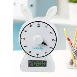 토끼 다이얼 타이머 13cm 토끼 주방 타이머 아날로그 요리용 학습용