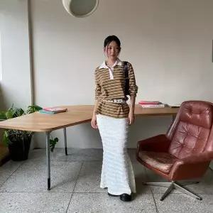 [다잇템]여성용 레이스 디테일 머메이드 롱스커트 치마