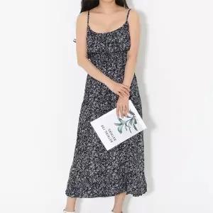 [다잇템]여자 플라워 나뭇잎 끈나시 프릴 뷔스티에 롱원피스_5