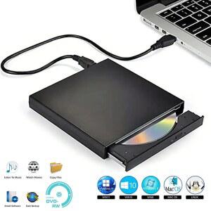CD롬 플레이어 USB 외장형 CD 버너 드라이브 RW DVD DVDROM PC 휴대용 리더 노트북 맥북용 라이터