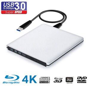 CD롬 플레이어 UHD 4K 버너 USB 외장 DVD 윈도우 리더 OS용 MAC 3D BDREROM 라이터 녹음기 드라이브