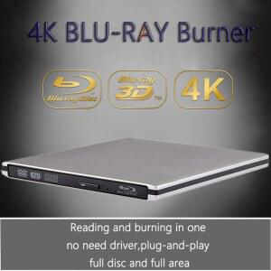 CD롬 플레이어 울트라 슬림 외장형 드라이브 4K 버너 CDDVD 3D 리더 USB3 DVD 라이터