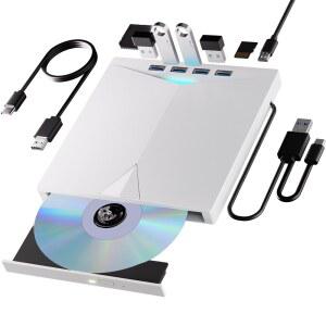 CD롬 플레이어 USB3 CD DVD 외장형 데스크탑용 버너 휴대용 노트북 드라이브 리더
