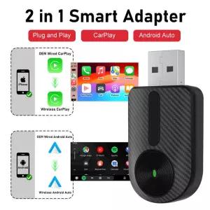 카플레이 안드로이드 오토 2 in 1 무선 어댑터 OEM 스테레오용 USB 플러그 앤 유선 변환