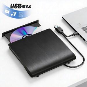 CD롬 플레이어 노트북 PC 윈도우10 11 리눅스 OS 외장 휴대용 드라이브 USB RW 버너 DVD CD 맥용 리더