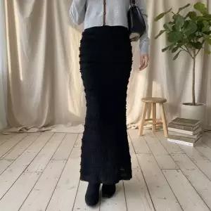 옷자락 여성 러블리 레이스 뒷트임 롱스커트 치마
