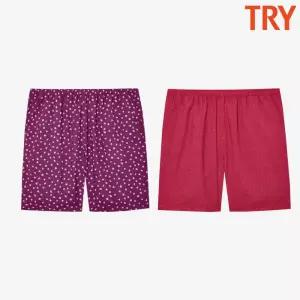 [트라이]트라이 4부 파자마 잠옷바지 짧은 반바지 여름 레이온 주머니가 있는 홈웨어하의