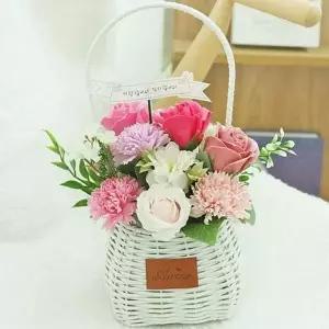 선물용 비누 꽃 카네이션 장미 비누 꽃 바구니 꽃다발 졸업식