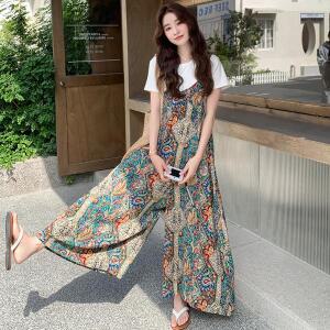 패션라인 BL10592_퍼렐점프수트팬츠/점프수트/여름점프팬츠/내추럴룩/스트랩디테일/루즈핏팬츠