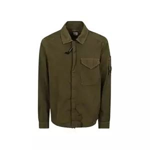 [CP COMPANY]시피컴퍼니 크롬 R 집업 렌즈 오버 셔츠 올리브 그린 남성 RSCMOS710A 005904G 683