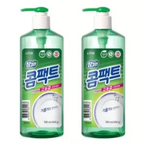 참그린 콤팩트 600g 용기 2개입 라이온 주방세제 참그린콤팩트 펌프 펌프용기
