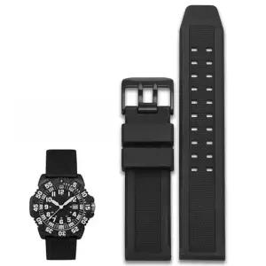 Luminox 7251 실리콘 시계 밴드 3050 3051 6402 시리즈 손목 블랙 방수 고무 23mm