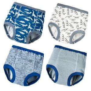 조요로이 4Pcs 남성용 배변 트레이닝 속옷 100 면 소프트 초흡수 패딩 두께 자신감 넘치는 화장실 바지 1T