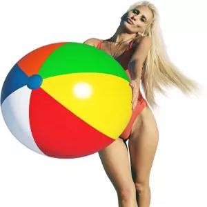 피야보르그 빅 비치볼 지름 24인치 풍선 벌크 1팩 내구성이 뛰어나고 두꺼운 풀 야외 게임 및 액티비티용