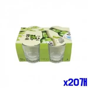 WL 투명한 소주잔 4P x20개 사케잔 술상 술잔 WFLPRDT
